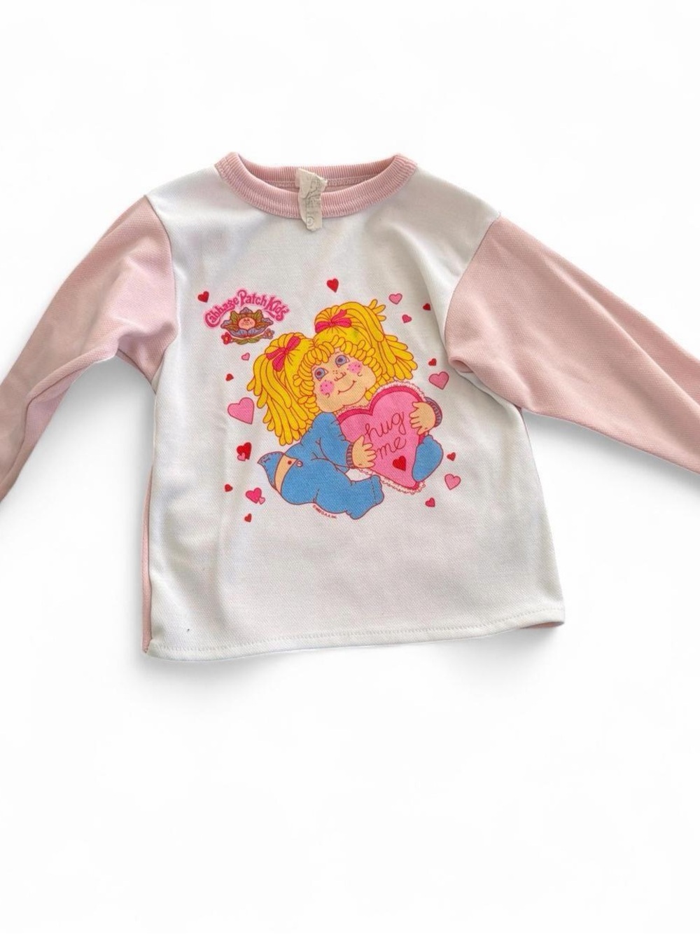 Vintage Cabbage Patch Kids Pink & White Long Sleeve Top - Hug Me Heart size 4T